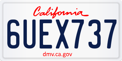 CA license plate 6UEX737