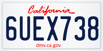 CA license plate 6UEX738