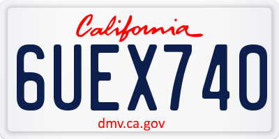 CA license plate 6UEX740