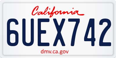 CA license plate 6UEX742