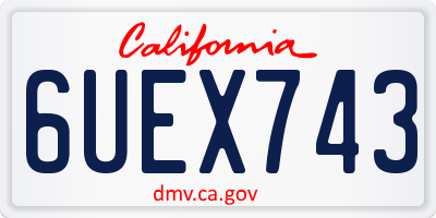 CA license plate 6UEX743