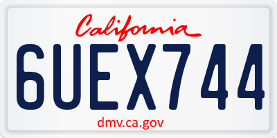 CA license plate 6UEX744