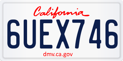 CA license plate 6UEX746