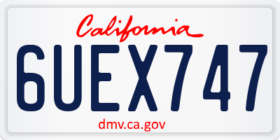 CA license plate 6UEX747