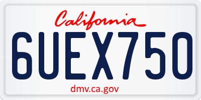 CA license plate 6UEX750