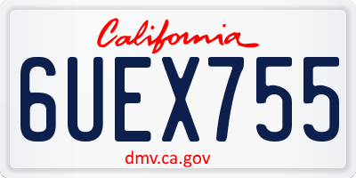 CA license plate 6UEX755