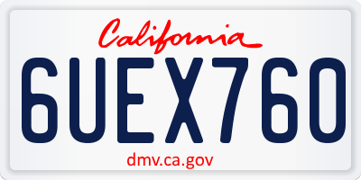 CA license plate 6UEX760