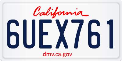 CA license plate 6UEX761