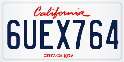 CA license plate 6UEX764
