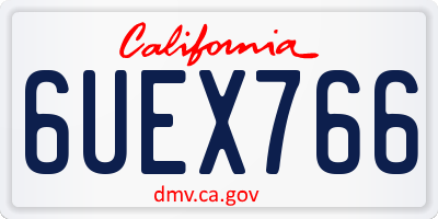 CA license plate 6UEX766