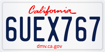 CA license plate 6UEX767