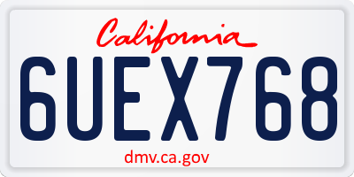 CA license plate 6UEX768