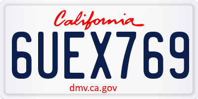 CA license plate 6UEX769