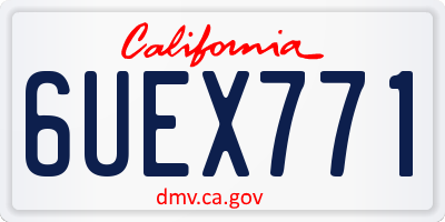 CA license plate 6UEX771