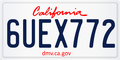 CA license plate 6UEX772