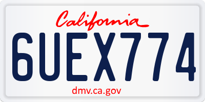 CA license plate 6UEX774