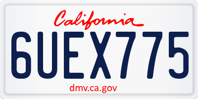 CA license plate 6UEX775