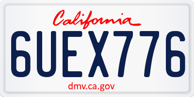 CA license plate 6UEX776