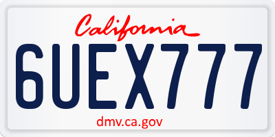 CA license plate 6UEX777