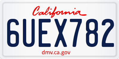 CA license plate 6UEX782