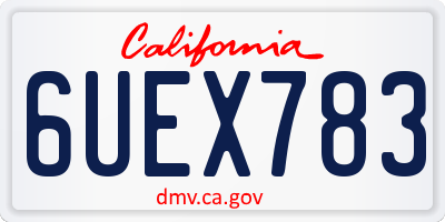 CA license plate 6UEX783