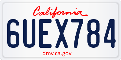 CA license plate 6UEX784