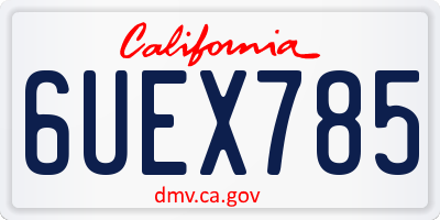 CA license plate 6UEX785