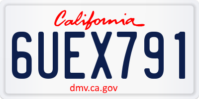 CA license plate 6UEX791