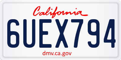 CA license plate 6UEX794