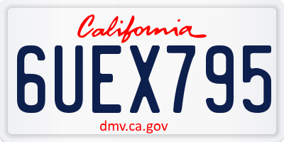 CA license plate 6UEX795