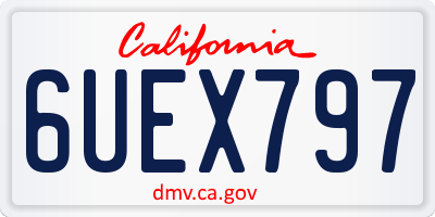 CA license plate 6UEX797
