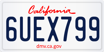 CA license plate 6UEX799