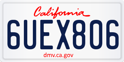 CA license plate 6UEX806