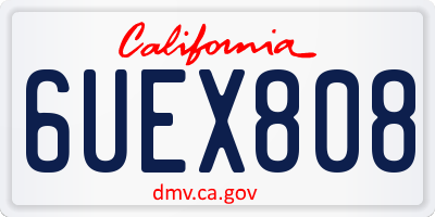 CA license plate 6UEX808