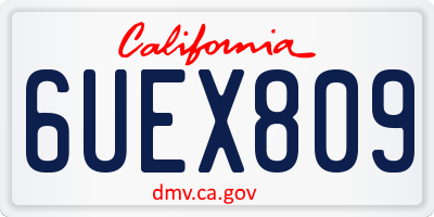 CA license plate 6UEX809