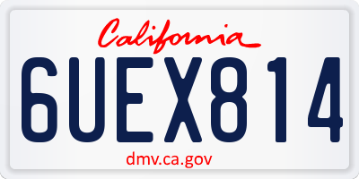 CA license plate 6UEX814