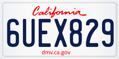 CA license plate 6UEX829