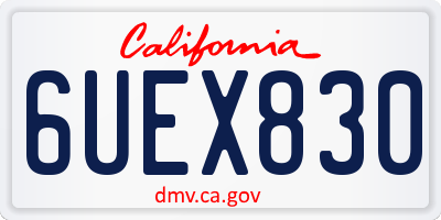 CA license plate 6UEX830