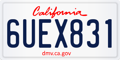 CA license plate 6UEX831