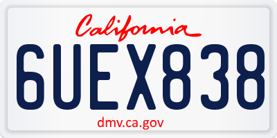 CA license plate 6UEX838