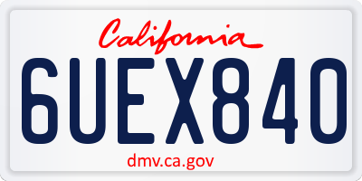 CA license plate 6UEX840