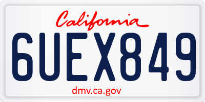 CA license plate 6UEX849