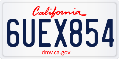 CA license plate 6UEX854