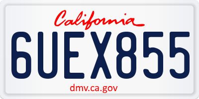 CA license plate 6UEX855