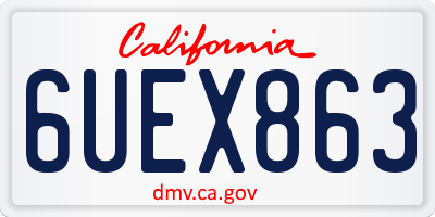 CA license plate 6UEX863