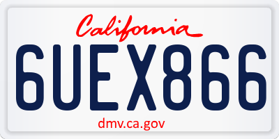 CA license plate 6UEX866