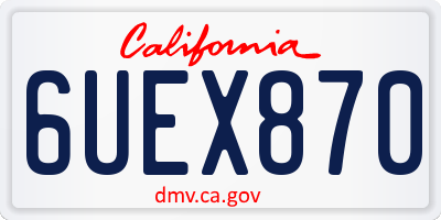 CA license plate 6UEX870