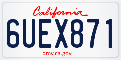 CA license plate 6UEX871