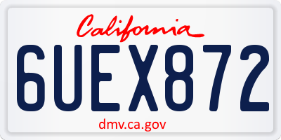 CA license plate 6UEX872