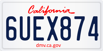 CA license plate 6UEX874